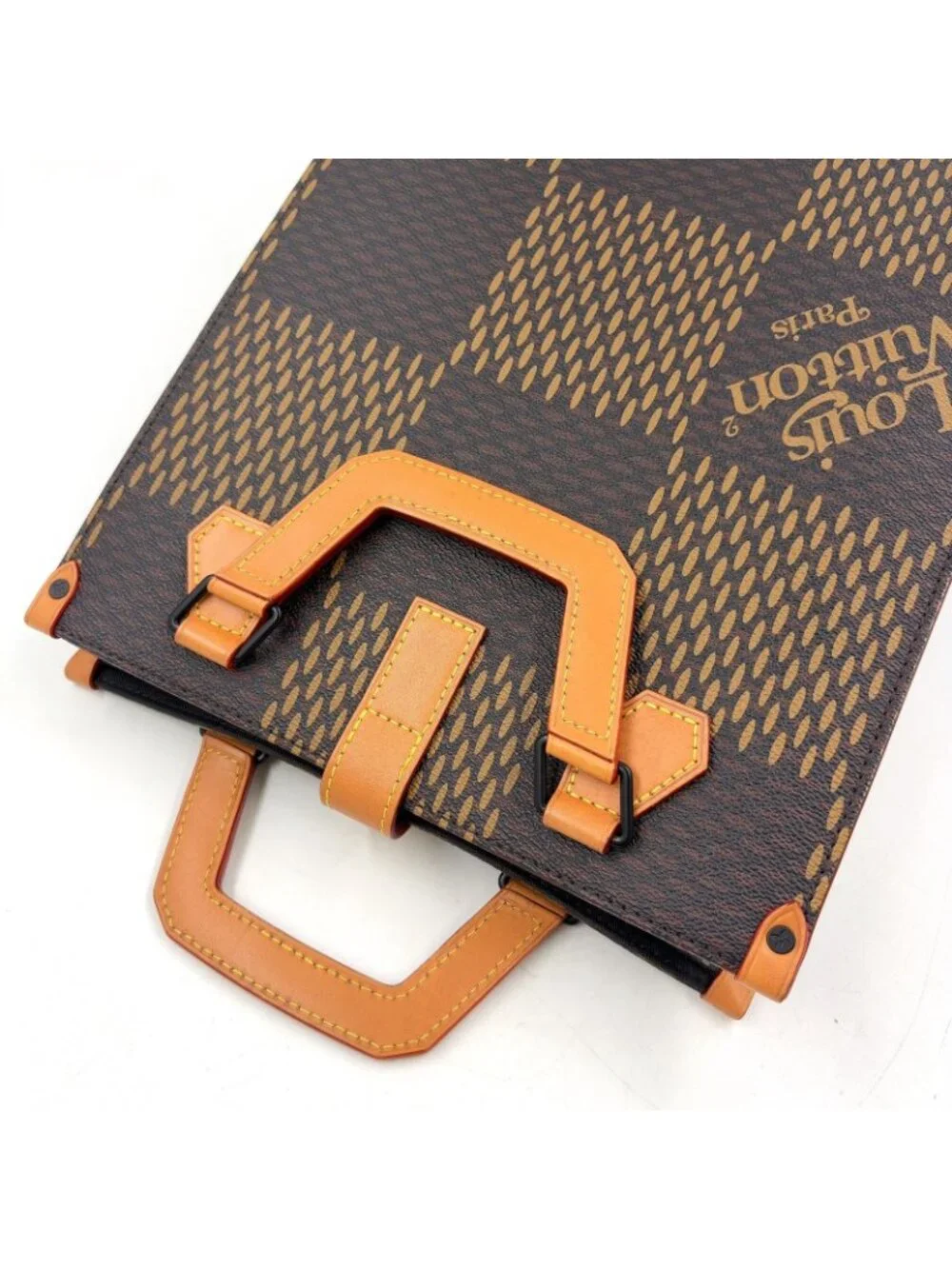 Louis Vuitton Mini Tote Damier Ebene Giant LV Squared Shoulder Bag Leather